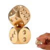 Sinbana 2pcs Brass Dice, 1.5cm/0.59in Vintage Solid Mahjong Dice