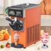 Single Flavor Commercial Ice Cream Machine, Countertop Soft Serve Ice Cream Maker,4-5 Kg/H Yield,With Pre-Cooling,Auto Clean, 450W Countertop Dessert Maker Orange