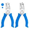 Single Hole Punch 2 Pack, 1/4" and 1/8" Hole Punch with Soft Grip Blue