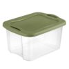(Single) Storage Bins 70 Quart with Clear Base Stackable Storage Bins Through-Type Handle Design Depressed Lid Storage Containers for Bedding Home Other Large Items