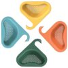 Sink Drain Shelf Plastic, 4 Pcs Triangular Sink Food Waste Strainer and Sponge Holder, Corner Basket for Soap, Sponge, Scrubber, PP Polypropylene, Space Saving Kitchen Sink Accessory