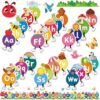 Sinload 57 Pcs Alphabet for Classroom Wall Bulletin Board Decorations Creatures Letters Numbers 0-10 Cards Color Shape Educational Posters for Elementary School Teacher Home (Long Worm)