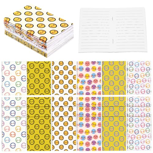 Sinload 72 Pcs Mini Notebooks Bulk Smile Face Theme Party Favors End of Year Gifts from Teacher Small Pocket Notepad Mini Notebook Fun Gifts for Adults Preppy Birthday Party Supplies 3.35 x 4.72 Inch