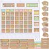 Sinload Classroom Calendar Pocket Chart Set Calendar Bulletin Board Set Seasons Festival Weather Pocket Chart for Classroom Decoration with 3 Metal Hooks Back to School Supplies (Rustic,Wood)