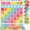Sinload Classroom Calendar Pocket Chart Set Calendar Bulletin Board Set Seasons Festival Weather Pocket Chart for Classroom Decoration Back to School Supplies (Multicolor,White)