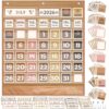 Sinload Classroom Calendar Pocket Chart Set Calendar Bulletin Board Set Seasons Festival Weather Pocket Chart for Classroom Decoration Back to School Supplies(Neutral Boho,Wood Color)