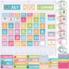 Sinload Classroom Calendar Pocket Chart Set Calendar Bulletin Board Set Seasons Festival Weather Pocket Chart for Classroom Decoration with 3 Metal Hooks Back to School Supplies (Lively,Colorful)