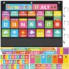Sinload Weekly Calendar Pocket Chart with 128 Cards, Classroom Calendar and Weather Chart for Days Months Dates Holidays Schedule Board for Homeschool Daycare Circle Time Teacher Supplies(Classic)