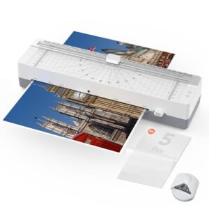 SINOPUREN 9-Inch Thermal Laminator Machine with Built-in Paper Trimmer & Corner Rounder, Fast 4-Min Warm-Up, Jam-Free System, Ideal for Home, Office & School