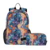 siphylline Abstract Clouds Pattern Colorful Backpack For Boys With Lunch Box School Bag With Lunch Bag Bookbag With box For Girls age 8-10 years old