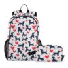 siphylline Cartoon Cute Black Valentine Love Dog Backpack And Lunch Box For Boys School Backpacks For Girls With Lunch Box School Bag Boy age 8-10 years old