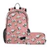 siphylline Cartoon Panda Plant Cute Backpack And Lunch Bag Set For Teen Girls School Bag And Lunch Box Set For Boys Boys School s 7-10