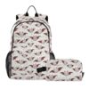 siphylline Cartoon Vampire Bat Light Brown Backpack For Boys With Lunch Box School Bag With Lunch Bag s For School Boys 9-10 years