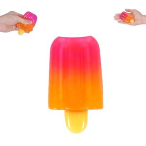 Siporui Ice Cream Cone Squishy Fidget Toy for Kids Ages 3+ & Adults, Slow Rising Squeeze Toy, Soft Popsicle-Shaped Desk Toy for Classroom Rewards, Party Favors & Birthday Gifts (Popsicle- 2)