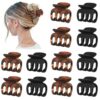 Sisiaipu 12Pcs Hair Clips for Women 1.8 Inch Small Claw Clips for Thin Hair Medium Hair Claw Clips for Thick Hair Accessories for Women Girls (Leopard)