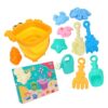 Sisyeuo Foldable Sand Bucket Beach Toy with Marine and Shovel Sand Play Set for Outdoor Water Activity Toy Beach for