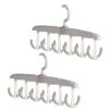 Sisyeuo Rotatable Multi-Hook Wardrobe Wavy Structure & Portable Design for Efficient Small Space Organization Sturdy Rotating Garment Rack