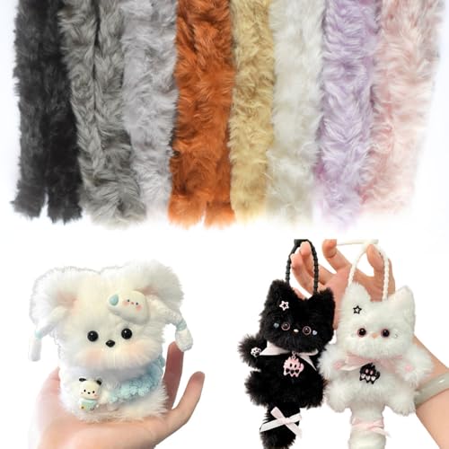 Siticoto 8 PCS Fluffy Jumbo Pipe Cleaners, 8 Color Fuzzy Pipe Cleaner Bulk Fluffy Jumbo Chenille Stems for DIY Projects Home Festival Decorations