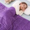 Sivio Weighted Blanket 5lbs, 36 x 48inches, Soft and Cozy Cooling Heavy Blanket for All-Season, Calm Sleeping and Nap, Suit for Car, School and Home, Machine Washable, Purple
