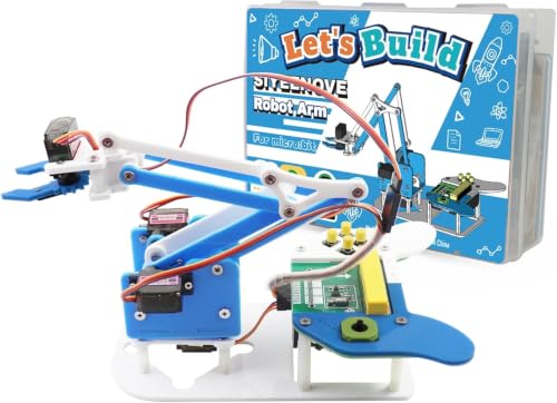 SIYEENOVE Micro:bit Programmable Robotic Arm Kit with Joystick Controller for STEM Education | Compatible with MakeCode | Ideal for K-12 Students, microbit v2 and AA Batteries Not Included