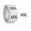 Size Stickers for Clothing 2500pcs/5roll Clothes Size Label Self Adhesive Stickers XS to XXXL Clothing Shoes Hats Measure Model Round Cutom Tags