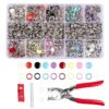 Siziviki 200 Set Snap Button Kit - 9.5mm 10 Colors Snaps for Fabric - Fastener Pliers & Snap Fastener Tool - 100 Hollow & 100 Solid - Suitable for DIY, Sewing, Crafting