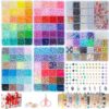 SJZWSD Premium 6-Box Clay Beads Bracelet Making Kit - 12,000 Polymer & Heishi Beads in 96 Colors,Jewelry Kit with Over 1,300 Letter Beads & Exclusive Mermaid Charms - Gift for DIY Enthusiasts