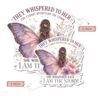 SK - They Whispered to Her You Can't Withstand The Storm Decals - 5x5 in - Pack of 3 Vinyl Sticker for Notebook & iPad – Waterproof Decal for Water Bottle & Laptop – Long Lasting Indoor Use - Sk - 24