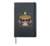 Skeleton Maracas Mexican Party Dia De Los Muertos Hardcover Journal, Black