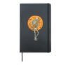 Skeleton Playing Saxophone Jazz Halloween Music Boys Men Hardcover Journal, Black