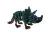 Skeleton Triceratops Articulated Dinosaur Figure, Tri-Color PLA Fossil Style Dino, Flexible 3D Printed Collectible for Display, Fidget Fun, Dinosaur Lovers, 8.5 Inch