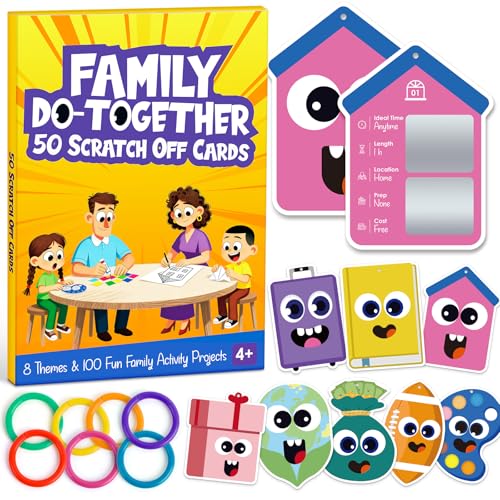 SkilLify 50 Family Scratch Off Adventure Cards for Kids & Adults, Fun Family Activity Game, Indoor & Outdoor Family Bonding Activities, Screen-Free Family Night Ideas, Gift for Ages 4+