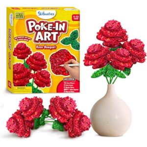 Skillmatics Poke-in Art – Rose Bouquet, Wood Craft Kit, Gift for Kids