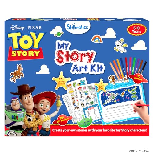 Skillmatics Story Art Kit – Disney•Pixar Toy Story DIY Storytelling & Craft Kit with 100+ Stickers, Markers & Story Pad, Scrapbooking & Writing Activity, Gift for Kids Ages 5, 6, 7, 8, 9, 10
