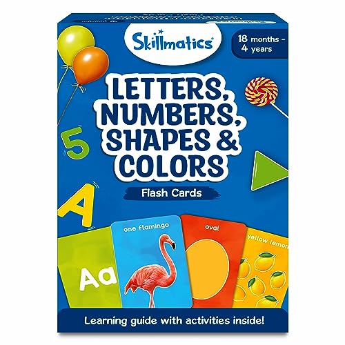 Skillmatics Thick Flash Cards for Toddlers - Letters, Numbers, Shapes & Colors, Montessori Toys, Preschool Learning Activities, Learning Aids, Gifts for Kids Ages 1, 2, 3, 4 Years