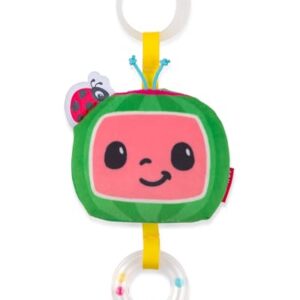 Skip Hop x CoComelon Baby Stroller Toy Peek-a-Boo Melon Multisensory Activity Toy with Baby Mirror, Crinkle & Squeaker Sounds and Rattle Ring, Attaches to Stroller, Age 6m+