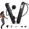 Skipping Rope with Counter, Cordless Jump Rope, Adjustable Digital Counting Jump Ropes, Gravity Ball Skipping, Weighted Jump Rope With Counter for Lose Weight, Burn Calories