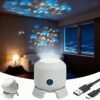Skluauat Hd Smart Dynamic 5d Holographic Night Light Projector, LED Ocean Light for Kids Ceiling Nightlight, 360° Rotating Ocean Wave, USB Powered, Adjustable Brightness for Bedroom (Ocean,USB)