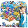 SKOLESK Felt Story Board Set Flannel Board 75 Pcs Preschool Learning Ocean Themed Toy Interactive Storytelling Teaching Play Activity Kits for Kids Boys Girls