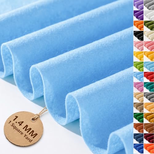 Sky Blue Felt Fabric 36'' X 36'',1.4mm Large Felt Sheets Soft Durable Crafts Felt by The Yard for Nonwoven Fabric DIY Sewing, Letter Coaster, Party & Holiday Ornament,Arts Decoration Projects