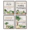 SkyCozy Mental Health Plant Classroom Wall Art Decor, Inspirational Poster & Prints, Positive Affirmation Wall Art for Classroom School Counselor Therapy Office Decor, 8x10 Inch Unframed Set of 4