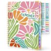 SKYDUE Teacher Planner 2026-2027 Academic Year, 8.5" x 11" Deluxe Teacher Lesson Planner with Monthly Tabs & Stickers, Lesson Plan Book 26-27, AbstractFloral