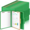 Skyygemm 48 Pcs Back to School Classification Folders Letter Size, 1 Divider Pressboard File Folder with Fasteners, Expanding File Organizer Bulk for Projects, Reports, Teacher, Office (Green)