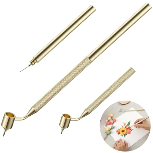 Slanting Fine Line Paint Pens, 2 Pcs Detailing Liquid Writing Pens, 0.5 mm/0.7 mm Precision Paint Touch Up Pens, Retro Metal Fineliner Painting Pens, Portable Tools for Drawing, Scratch Repairing