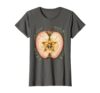 Sliced Apple Star Seeds Preschool Graphic T-Shirt, Women, Asphalt Grey, Large