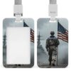 Sliding Id Badge Holder with Clear Window & Lanyard for Office