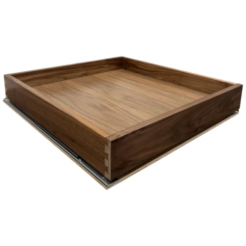 SlidingSusan Natural Walnut Pull Out Cabinet Drawer Organizer 14 Inch Wide x 18 Inch Deep Soft Close Sliding Shelf for Kitchen Cabinets, Pantry & Storage Areas, Heavy Duty Wooden Pullout Inserts