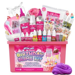 Slime Kit | Glitter Galz Birthday Gifts for Girls Ages 6+ | DIY Make Your own Slime Birthday Party 42 Mix-ins | Arts and Crafts | Slime-Making kit | Slime Activator | Sensory Gifts for Teens