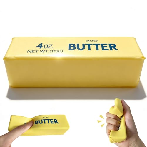 Slow Rebound Cute Butter Squeeze Stress Balls, 2026 New Realistic Soft Butter Stick Fidget Toy,Slow Rising Portable Squishy for Adults Anxiety & Stress Relief, Sensory Gifts for Office, Home(1pcs)