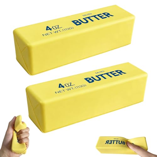 Slow Rebound Cute Butter Squeeze Stress Balls, 2026 New Realistic Soft Butter Stick Fidget Toy,Slow Rising Portable Squishy for Adults Anxiety & Stress Relief, Sensory Gifts for Office, Home (2pcs)